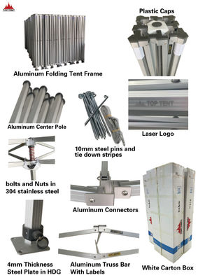 Lightweight Aluminum Folding Pop Up Canopy Tent Easy To Use Weather Proof