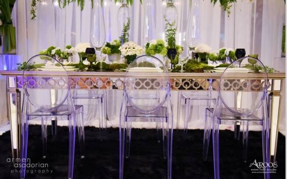 Luxury Polished Metallic Marquee Furniture Marquee Chairs Elegant Design