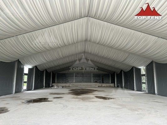 15x35m Premium White Marquee Tent PVC A Frame Party Tent With Stage And Linings