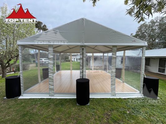 6x6m A Frame Marquee Aluminium Marquee Tent Clear Walls With Cassette Flooring System