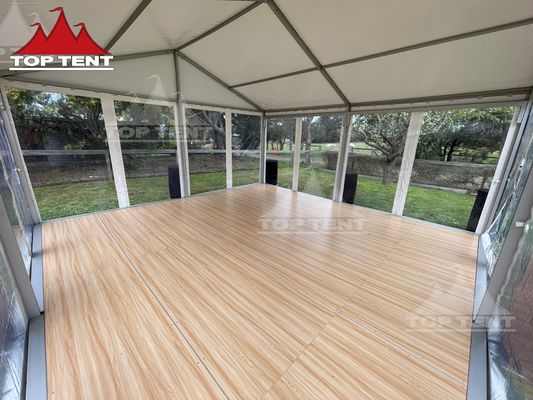 6x6m A Frame Marquee Aluminium Marquee Tent Clear Walls With Cassette Flooring System