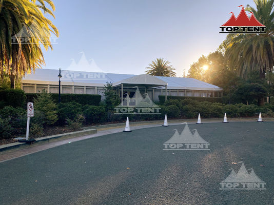 Customized 14.9x27m A Frame Marquee Tent With Glass Door And Linings System
