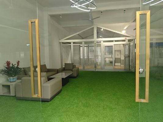 Big Tent Frame Sample with clear wall and glass door