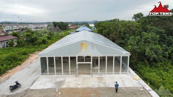 15x35m Premium White Marquee Tent PVC A Frame Party Tent With Stage And Linings